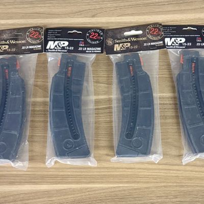 A Collection of Smith and Wesson M&P15-22 .22 LR 25 Round Magazines
