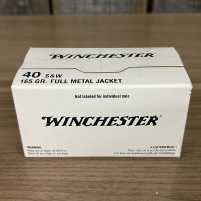 Winchester 40 S&W 165 Grain Full Metal Jacket Ammunition