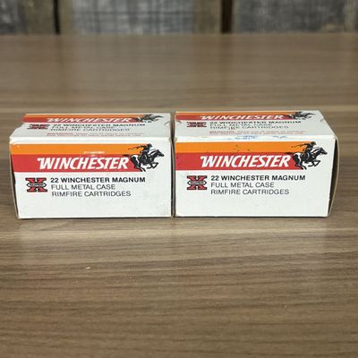 A Pair of Vintage Winchester Super-X 22 Winchester Magnum Rimfire Ammunition Boxes