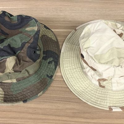 A Pair of Military Style Camouflage Boonie Hats including Tru-Spec Sun Hat