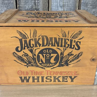 Jack Daniel's Wooden Storage Crate with Hinged Lid