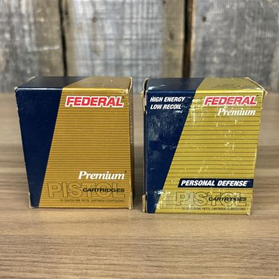 Two Boxes of Federal Premium 45 Auto Hydra-Shok Centerfire Pistol Cartridges