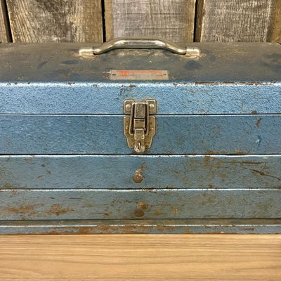 Belknap Blue Grass Two Drawer Hammered Blue Steel Tool Box