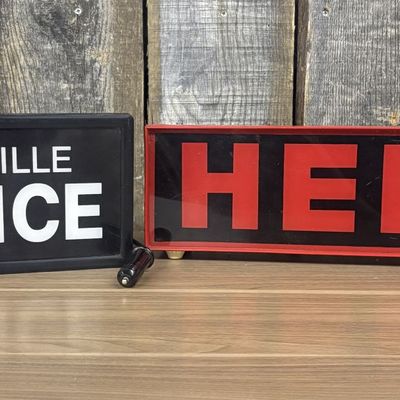 Two Vintage Emergency Signaling Light Boxes Including Louisville Police and Judy Signal Inc. Distress Signals
