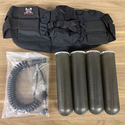 Maddog Paintball Harness 4+1 Pod Pack with Pods and Remote Coil Line