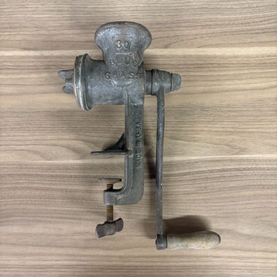 Vintage Blue Grass No. 30 Cast Iron Manual Meat Grinder