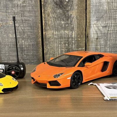 Two Lamborghini RC Scale Model Cars Including Aventador and Murcielago LP670-4 SV