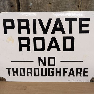 Ready Made Sign Co. Porcelain Enamel Private Road Sign