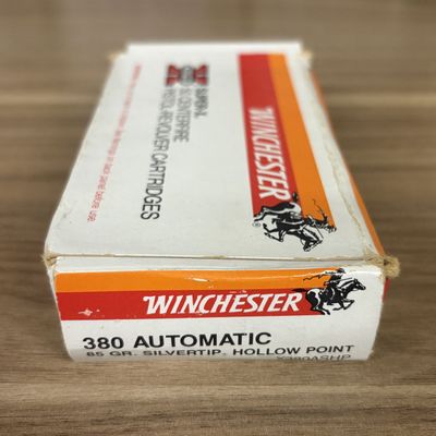 Winchester Super-X 380 Automatic Silvertip Hollow Point Ammunition Box