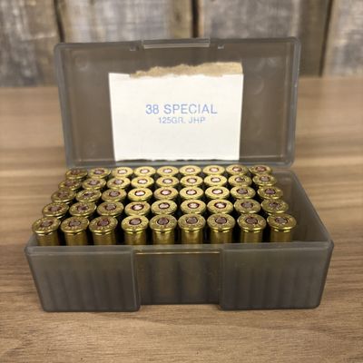 A Group of Winchester 38 Special 125 Grain Jacketed Hollow Point Ammunition in a Midway Case