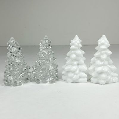 MOSSER (4) WHITE/CLEAR CHRISTMAS TREES