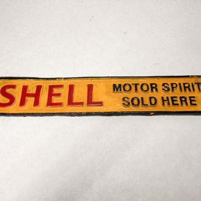 SHELL MOTOR SPIRIT CAST IRON SIGN