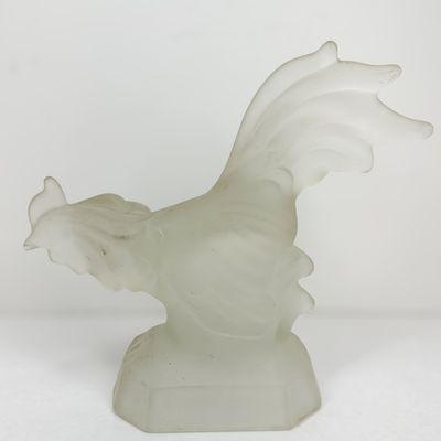 VINTAGE FROSTED GLASS ROOSTER FIGURINE