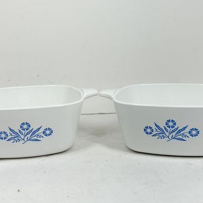 CORNING WARE CORNFLOWER GLASS CASSEROLES, VINTAGE