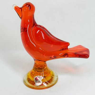 VIKING AMBERINA GLASS BIRD FIGURINE