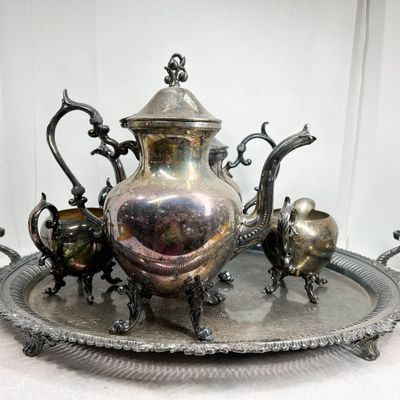 VICTORIAN STYLE SILVER PLATED TEA SERVICE