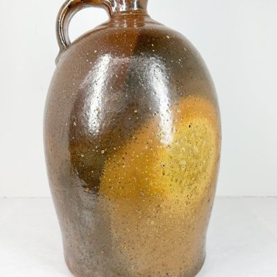 AMERICAN STONEWARE ALKALINE-GLAZED OVOID JUG