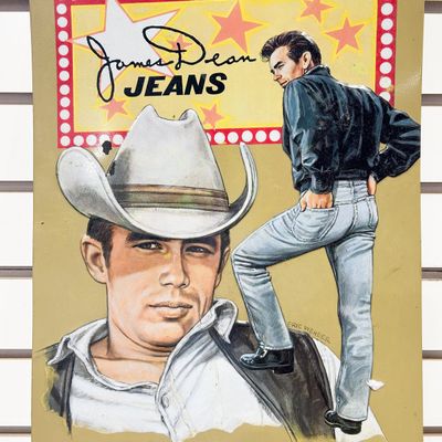 JAMES DEAN JEANS EMBOSSED TIN SIGN, 1994