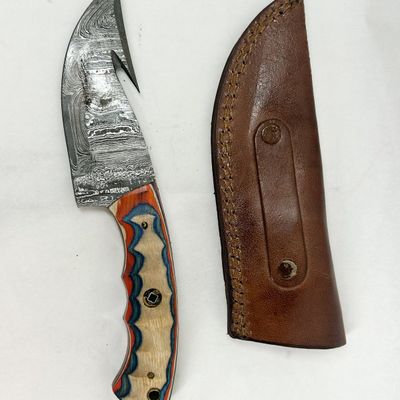 DAMASCUS STEEL GUT HOOK SKINNER