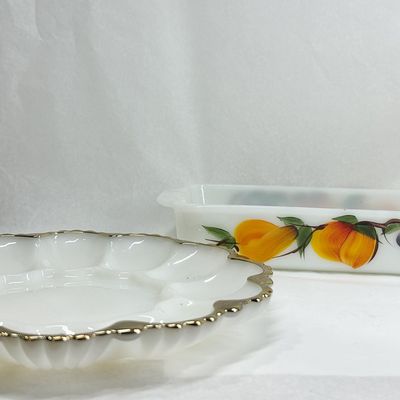 FIRE-KING AND ANCHOR HOCKING MILK GLASS TABLEWARE