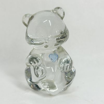 FENTON CLEAR GLASS BIRTHSTONE BEAR
