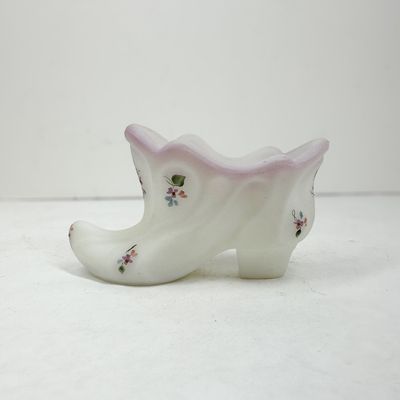 FENTON SATIN GLASS SLIPPER VINTAGE