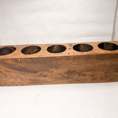 FIVE-HOLE RUSTIC WOODEN SUGAR MOLD
