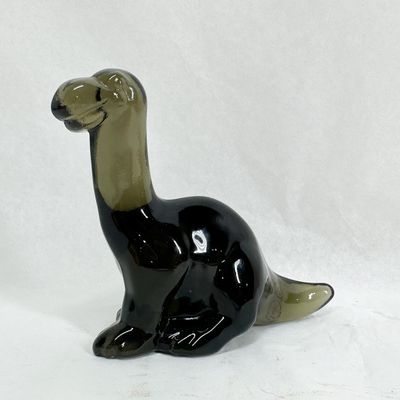 TWO-TONE SMOKY GLASS DINOSAUR FENTON