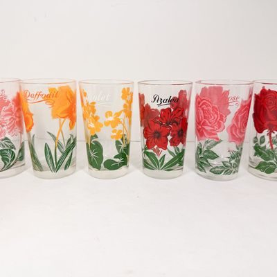 SET OF BOSCUL FLORAL DRINKING GLASSES