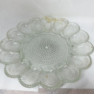 PRESSED GLASS DEVILED EGG PLATTER