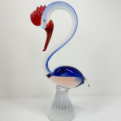 GLASS CRANE FIGURINE