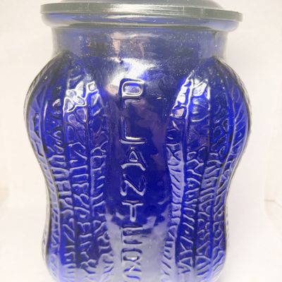 PLANTERS COBALT BLUE GLASS JAR