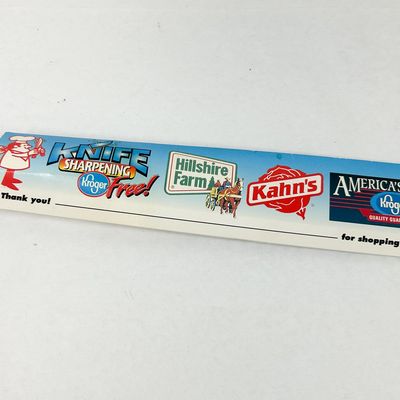 VINTAGE STEEL BUTCHER KNIFE WITH KROGER PROMOTIONAL SLEEVE