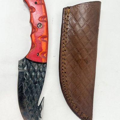 DAMASCUS FIXED BLADE SKINNER WITH COMPOSITE HANDLE