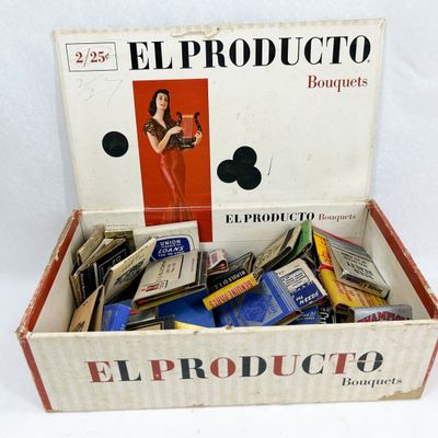 EL PRODUCTO CIGAR BOX AND MID-CENTURY ADVERTISING MATCHBOOKS