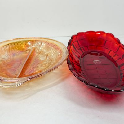 DALZELL-VIKING AND CARNIVAL GLASS BOWLS