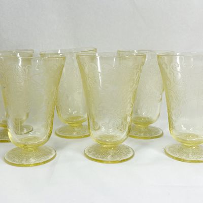 HAZEL ATLAS FLORENTINE YELLOW TUMBLERS