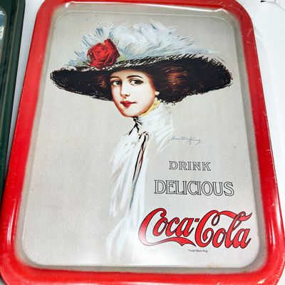 COLLECTION OF LITHOGRAPHED TIN ADVERTISING TRAYS