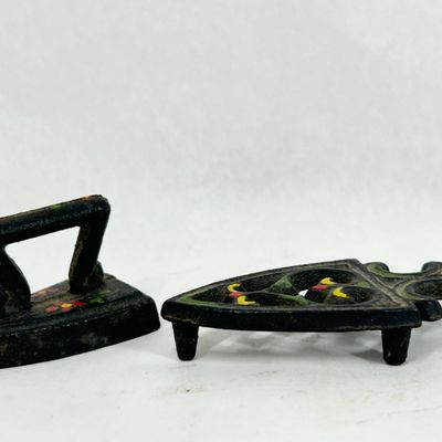 PAIR OF PAINTED CAST IRON MINIATURES