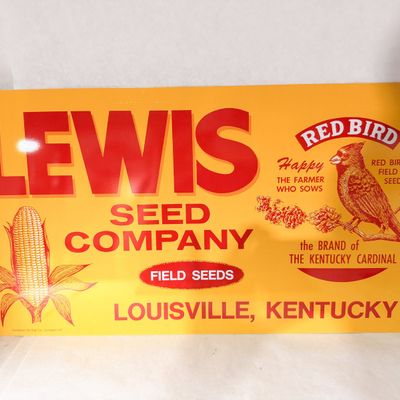 DONALDSON ART SIGN CO. LEWIS SEED METAL SIGN