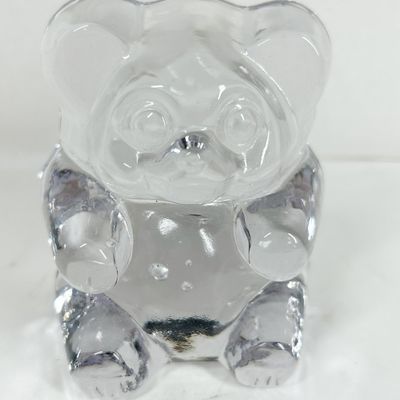 PRESSED CLEAR GLASS BEAR FIGURINE