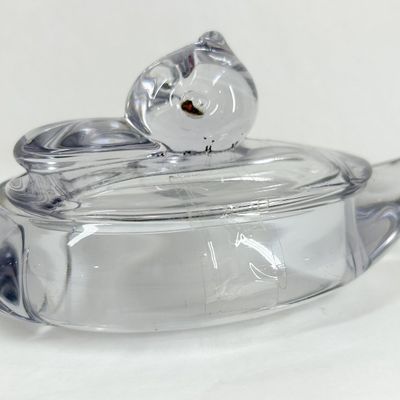 GLASS DUCK COVERED DISH GLOWS