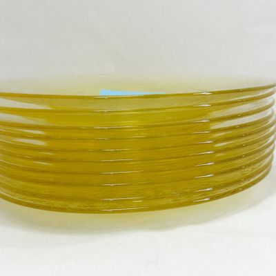 SET OF TEN YELLOW DEPRESSION GLASS LUNCH PLATES