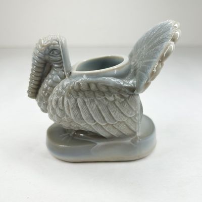MOSSER MARBLE GRAY GLASS TURKEY TOOTHPICK HOLDER