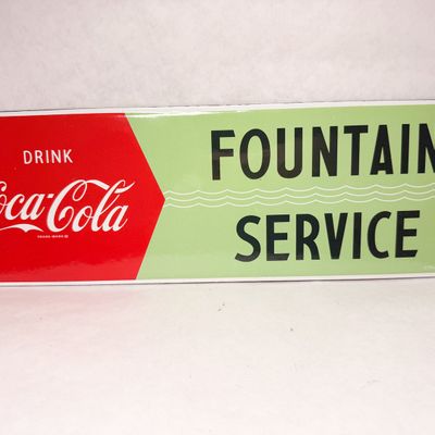 COCA-COLA FOUNTAIN SERVICE METAL SIGN