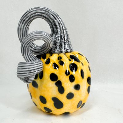MOSSER GLASS BLOWN YELLOW SPOTTED PUMPKIN 2026