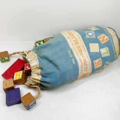 HALSAM WOOD ALPHABET BLOCKS, C.1960