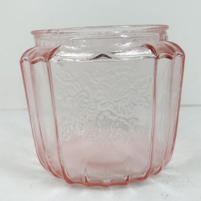 PINK DEPRESSION GLASS COOKIE JAR