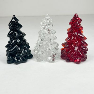 MOSSER TRIO OF GLASS CHRISTMAS TREES