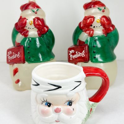 TRIO OF VINTAGE HOLIDAY FIGURALS